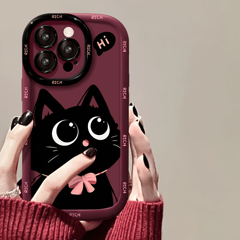 Cute Cat TPU Shockproof Phone Case for iPhone 11-18 Pro Max