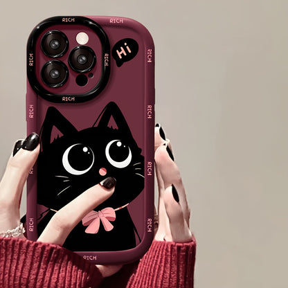Cute Cat TPU Shockproof Phone Case for iPhone 11-18 Pro Max