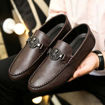 Men's Solid Color Casual Low-Top Beanie Shoes with Flat Sole