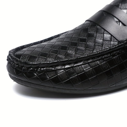 Men'S British Style Loafers - Comfortable Slip-On Moccasins with Round Toe, Faux Cover Upper & PVC Sole, Perfect for Casual Wear, Parties, and Weddings, Wedding Shoes - ayq