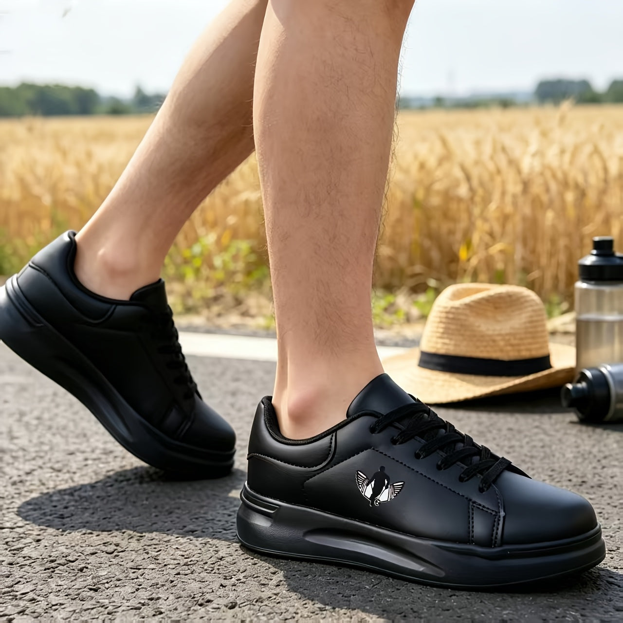 Men's Wingtip Low-Top Ankle Boots with EVA Sole for All-Season Wear