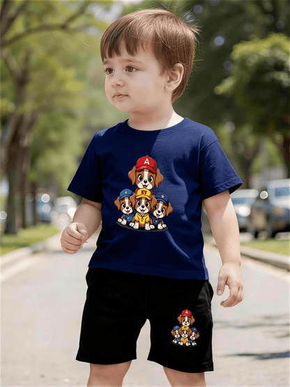 Baby Toddler Boys' Two-Piece Soft Knit Shorts Set - Summer Style