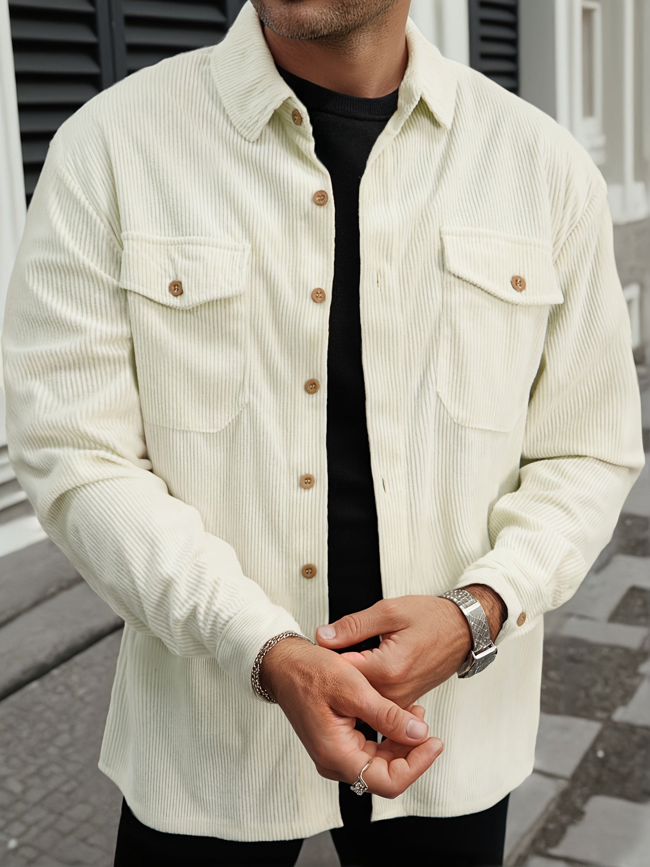Men'S Long-Sleeve Business Casual Shirt in Lightweight Fabric for Spring And Summer, Featuring a Wrinkle-Resistant And Easy-Care Design.