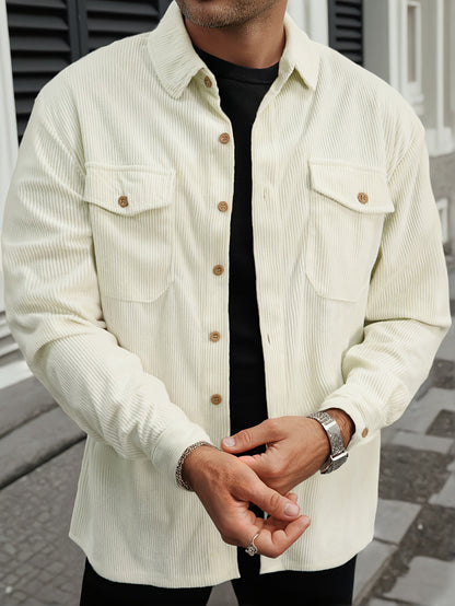 Men'S Long-Sleeve Business Casual Shirt in Lightweight Fabric for Spring And Summer, Featuring a Wrinkle-Resistant And Easy-Care Design.