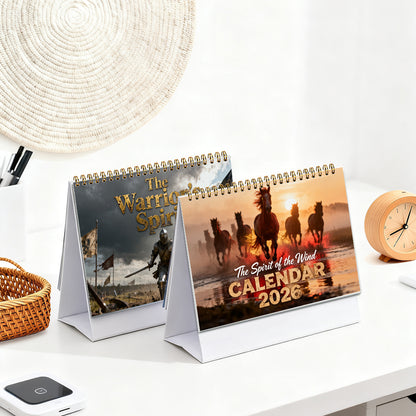 2026 Horse-Themed Wall & Desk Calendar with 12 Galloping Horse Scenes - A5 Spiral Bound Planner, Monthly View with Ample Writing Space, HD Double-Sided Photos for equestrian Gift, for home/Office Decor (January-December 2026)