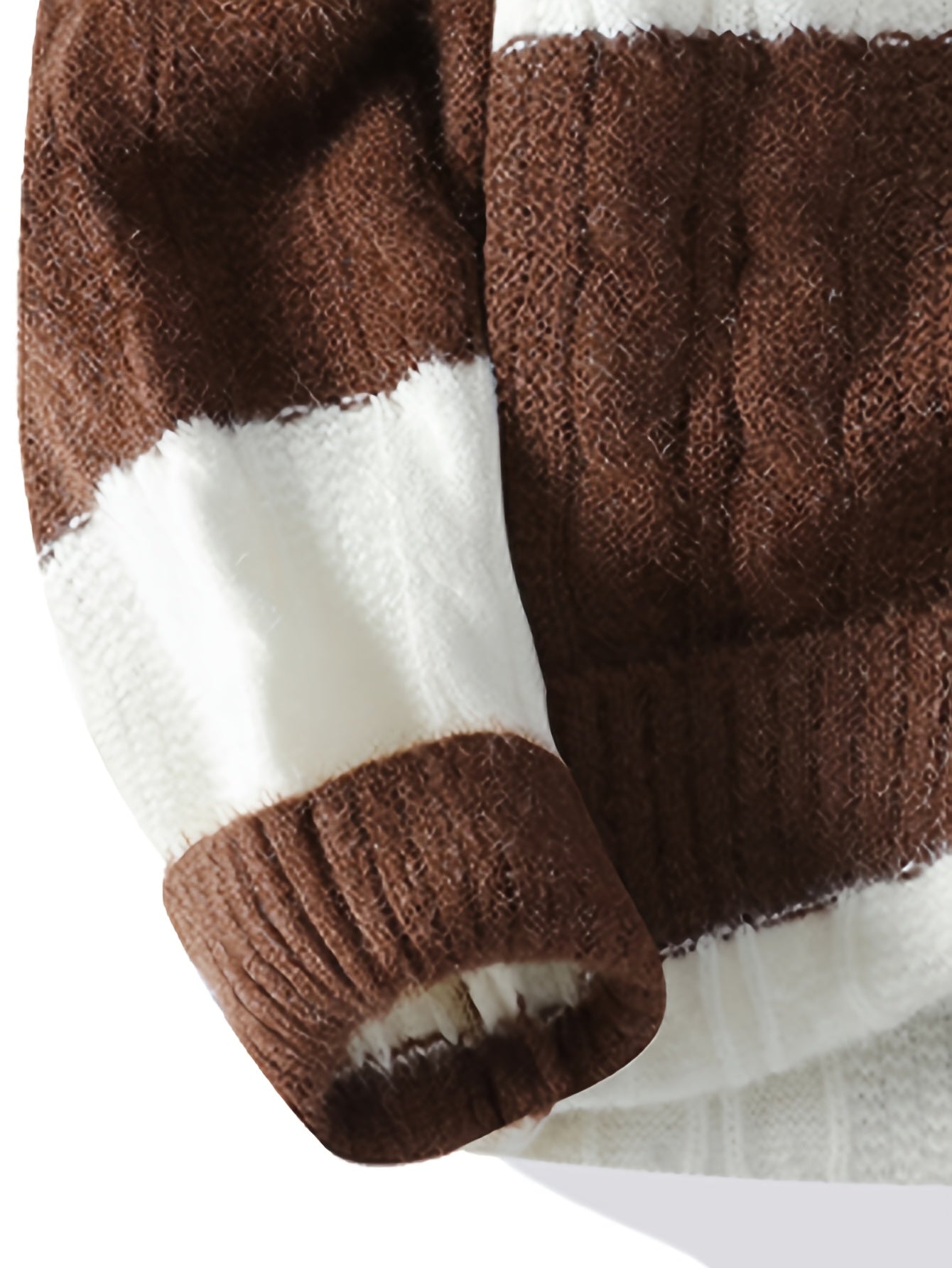 Նոր աշնանային և ձմեռային կլոր վզնոցով նորաձև գծավոր, գունավոր բլոկներով տրիկոտաժե սվիտեր միջին տարիքի տղամարդկանց համար, տաք և հարմարավետ