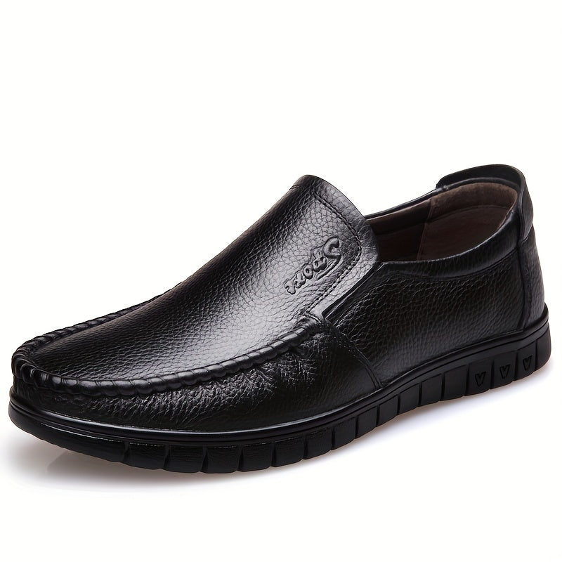 Men's Casual Cowhide Leather Slip-On Shoes for Comfort