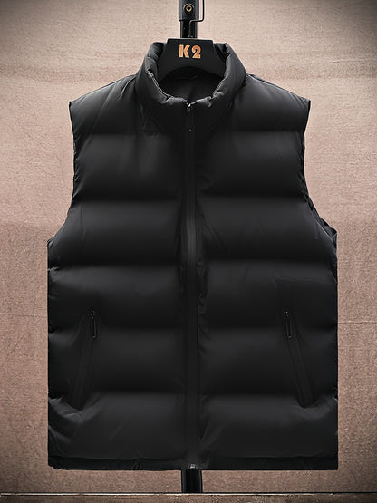 A Stylish New Men'S American-Style Vest, Featuring a Warm And Thick Black Design, Comfortable And Suitable for Winter, Lightweight And Foldable, Perfect for Skiing - ayq