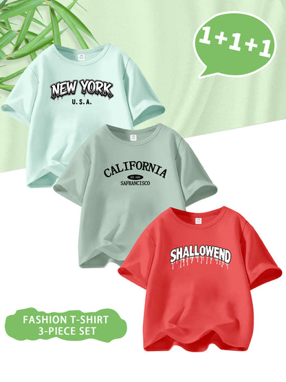 Baby Boys' Casual Long Sleeve T-Shirts with Letter Prints, Spring/Summ