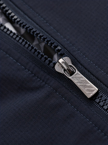 Men's Long Sleeve Zip Up Stand Collar Coat, Business Stand Collar Jacket With Zipper Pockets, Spring Autumn Men's Clothing