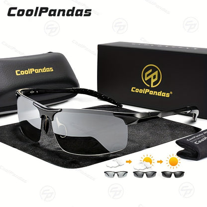 Men's Rimless Photochromic Polarized Magnesium Sunglasses
