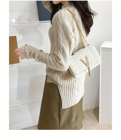 Կանացի կրծկալով պայուսակ, փայլուն քարերով կարված դրամապանակ՝ ամենօրյա օգտագործման համար