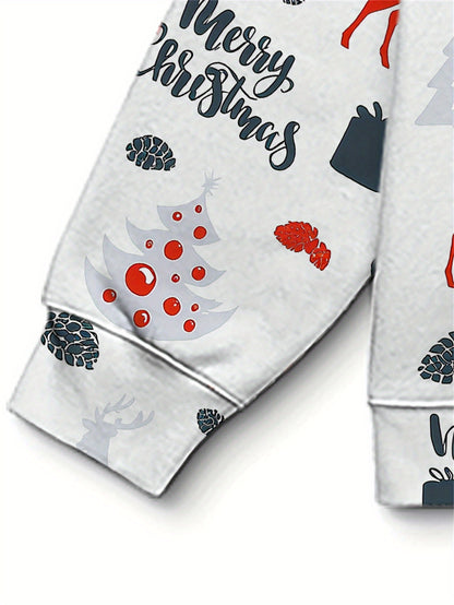 Men'S Christmas Hoodie - Red & Black Holiday Sweatshirt with Merry Christmas Text, Hooded Pullover for Christmas Party Outfit, Casual Winter Clothing - Festive Casual Attire, Christmas Clothes, Seasonal Fashion, Geometric Pri