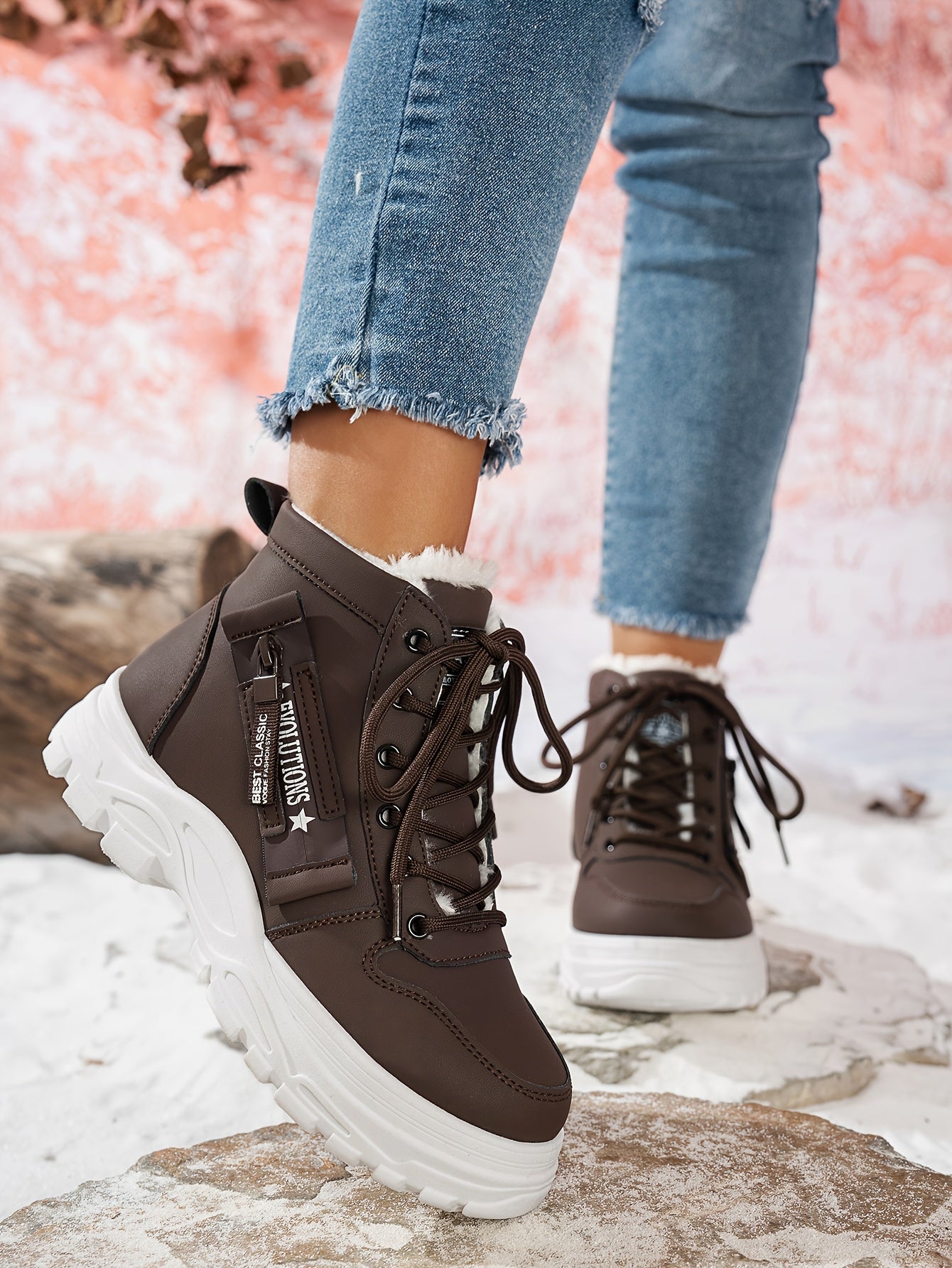 Կանացի ձմեռային ձնագնացքներ - Տաք երեսպատված, չսահող, բարձրակրունկ արտաքին ցանկացած առիթի համար կոշիկներ, ռիբավորված մեղմացնող ներդիրով, սև, իդեալական են ցուրտ եղանակի համար, ձմեռային կոշիկներ | Ոճային ձմեռային կոշիկներ | Դիմացկուն կոշիկներ