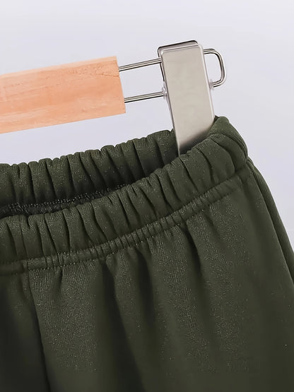 2pcs Boys' Casual Polyester Tracksuit Set, Los Angeles Alphabet Print, Medium Stretch Knit Fabric, Regular Fit, with Fleece-Lined Long Sleeve Hoodie and Joggers, for Daily & Outdoor Wear, Fall/Winter Warmth, for Outdoor