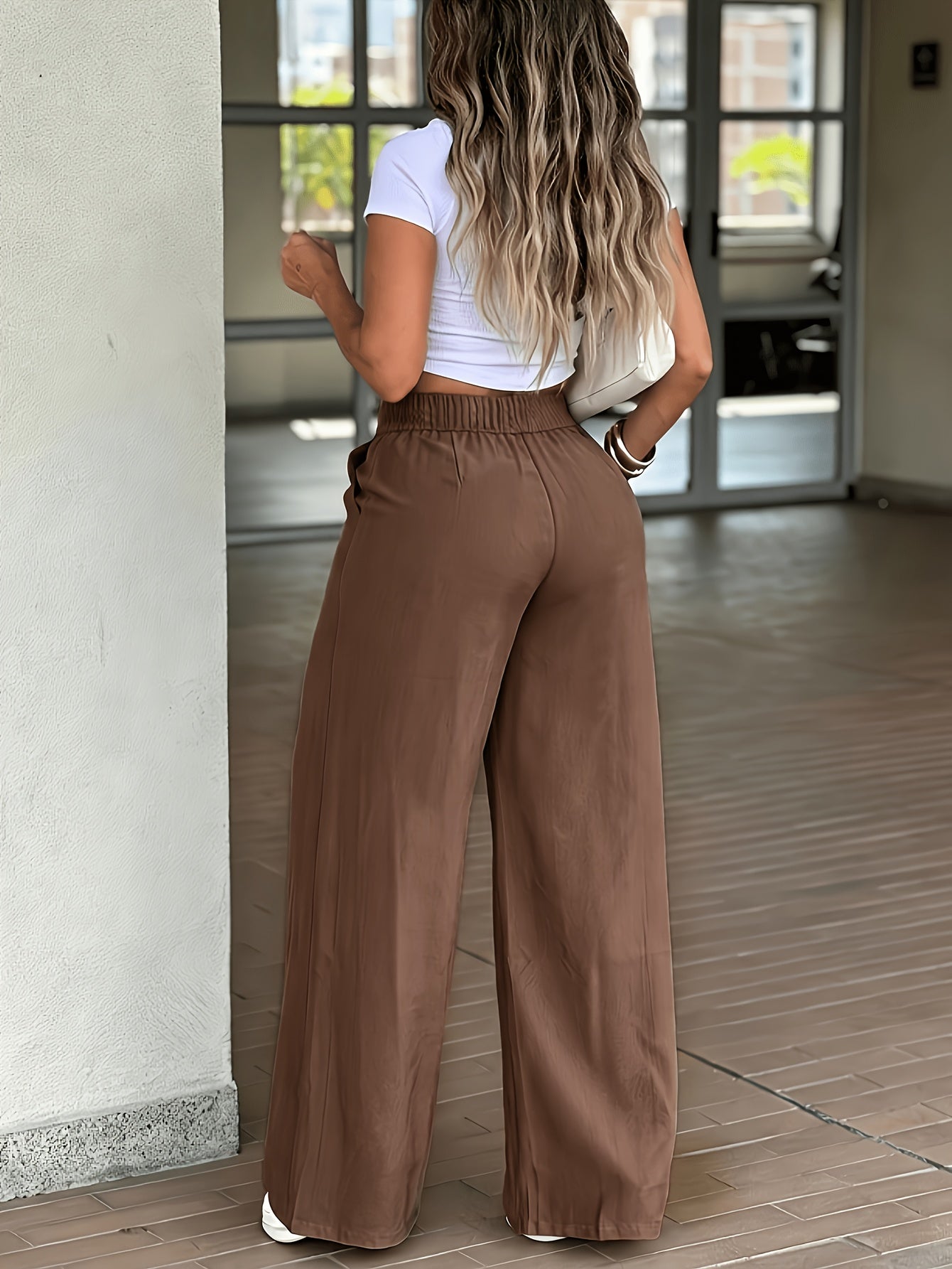 Women's Casual High-Waist Straight-Leg Trousers for Spring Summer