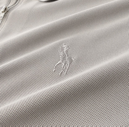 New Stylish Short-Sleeve Polo Shirt with a Zipper, a Breathable Business Fashion Tee, Featuring High-End Embroidery on The Sleeves And an Exquisite Design on The Back - ayq