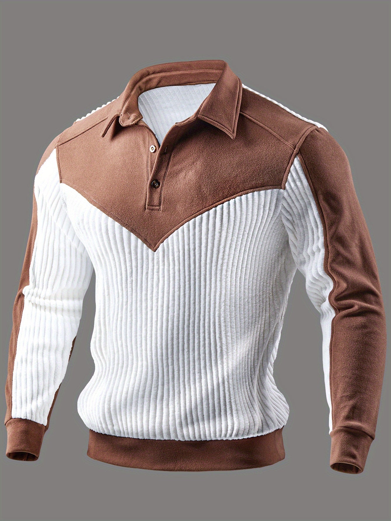 Men'S Fashion Casual Solid Color Long Sleeve Sweater | ROYALBOY, V-neck with Contrast Design, Suitable for Daily Wear and Parties