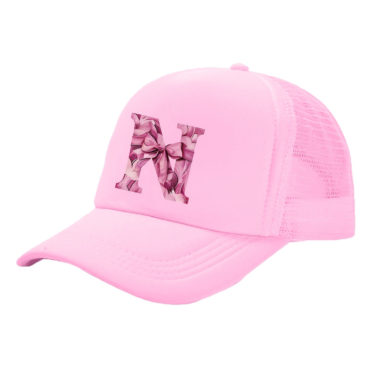 Kids Pink Mesh Bowknot Baseball Cap Breathable Lightweight