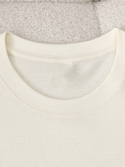 Men's 100% Cotton Geometric Print Crew Neck T-Shirt for Summer