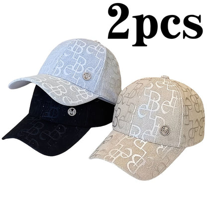 Women's Lightweight Adjustable Baseball Caps with Glitter Logo