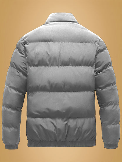 Տղամարդու ամուր ջերմային բաճկոն - Ձմեռային վերնազգեստ՝ կանգնած օձիքով և կայծակաճարմանդով, սև/սպիտակ վերարկու՝ գրվածքով - լվացքի մեքենայով լվացվող սառը եղանակի բաճկոն տղամարդկանց համար (առօրյա և պաշտոնական) - իդեալական է դահուկավազքի, սնոուբորդի համար