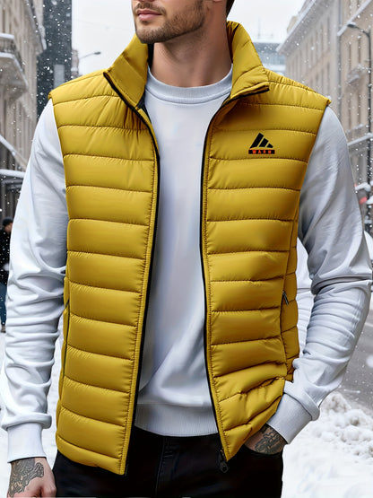 Men's Casual Sleeveless Vest with Zippered Pockets for Fall
