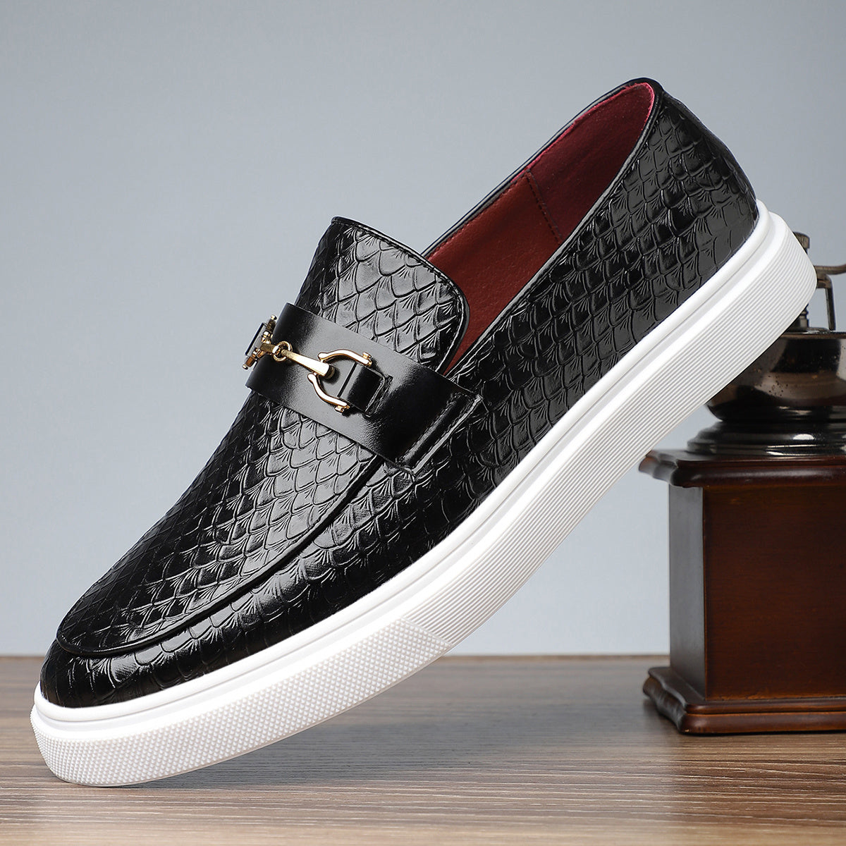 Men's Classic Oxford Slip-On Shoes for Office & Formal Wear