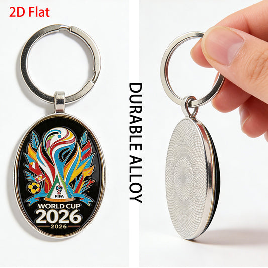2026 FIFA World Cup Colorful Metal Keychain Oval Design - ayq