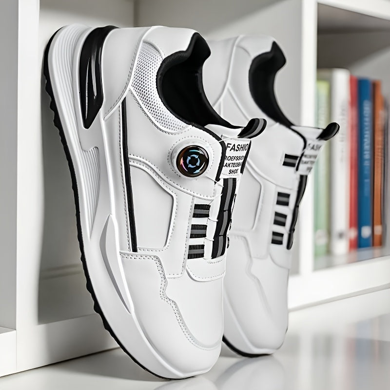 [sneakers] Men'S Large Size Running Shoes | Casual Sports Footwear, Cross-Training, Low-Top, Faux, Lace-Up, All-Season, Solid Color - ayq