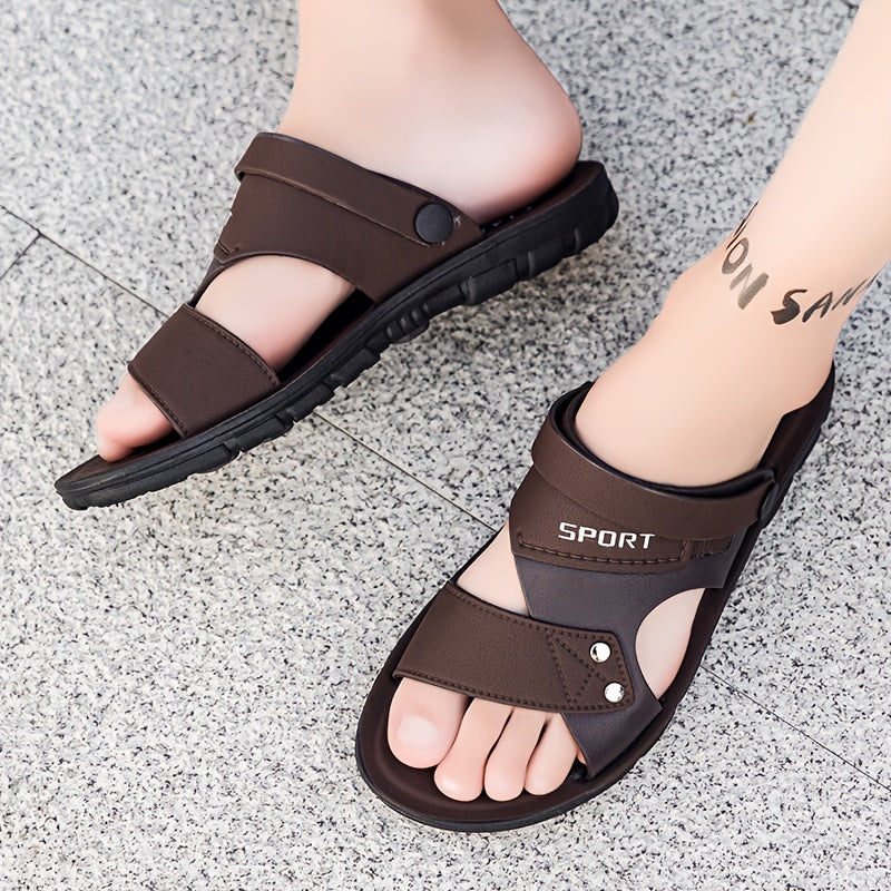 Men's Large Slip-On Outdoor Sandals with Non-Slip Soft EVA Sole