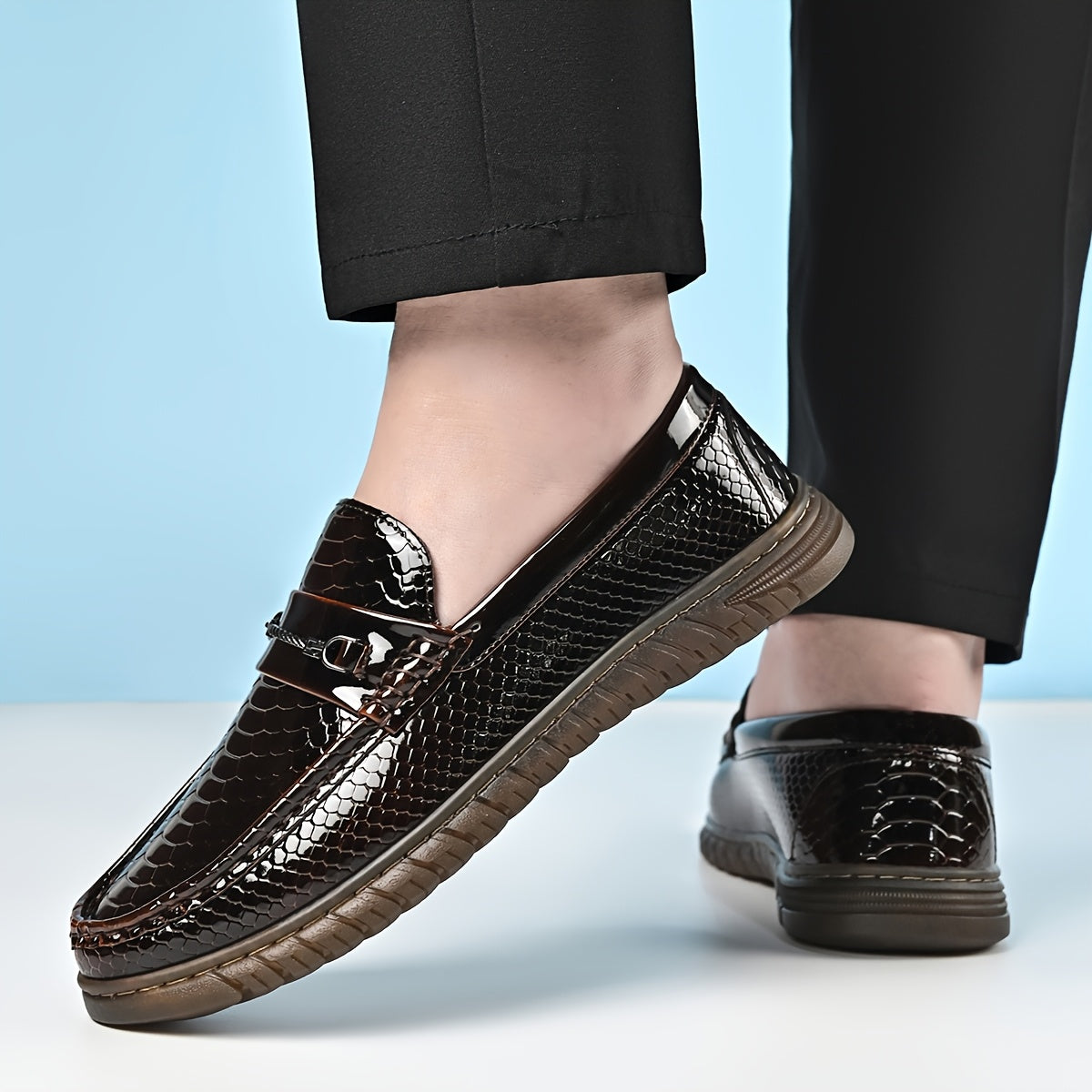 Men's Business Casual Loafers with Slip-Resistant Rubber Sole