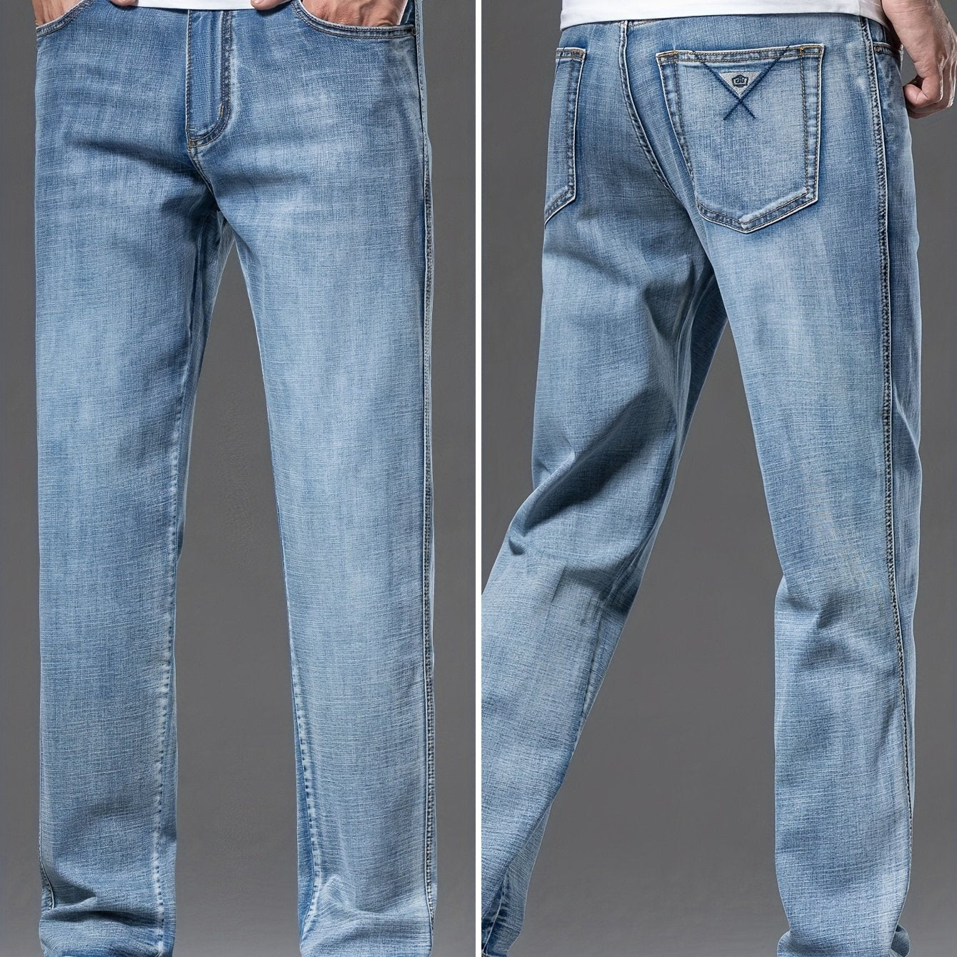 Geng Yuanshi High-End Summer Men's Jeans New Trend Fashion Straight-Leg Light Business Stretch Denim Pants