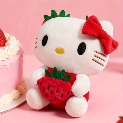 Sanrio Hello Kitty Plush Doll - Bright & Cute Strawberry Hugging Body Soft Collectible Figure, Girls Room Decor Gift for, Women, (Hello Kitty Plush Toy)