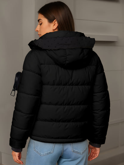 Կանացի ձմեռային կարճ գլխարկով բաճկոն՝ մանանեխի, դեղին և սև գույների հակադրությամբ, փքված վերարկու գրպաններով, գոտի և ամուր կայծակաճարմանդ, առօրյա, էլեգանտ վերնազգեստ ցուրտ եղանակի համար (ձեռքով լվացում/քիմմաքրում), հաստ ձմեռային բաճկոն կանանց համար, Win