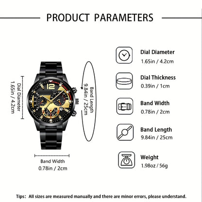 5pcs Men's Luxury Minimalist Watch & Accessory Gift Set - Analog Quartz Watch with Matching Wallet, Fashion Glasses, Keychain & Pen - Business Style for Dad, Birthday or Father's Day Present (, Quartz Movement)