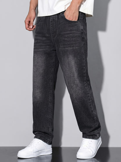Unisex Kids Denim Jeans Dark Gray Distressed Casual Trousers