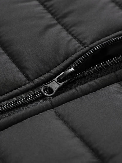 Men's Warm Winter Jacket with Stand Collar - Thick Polyester Coat