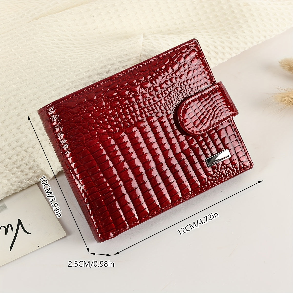 NIUCUNZH Full-Feature Genuine Leather Wallet Compatible for Men & Women - Top-Grain Cowhide with Magnetic Closure, Multi-Card, Photo & Coin Pocket, Passport Holder - Elegant Crocodile-Embossed Design, Valentine's/Mother's/Tha - ayq