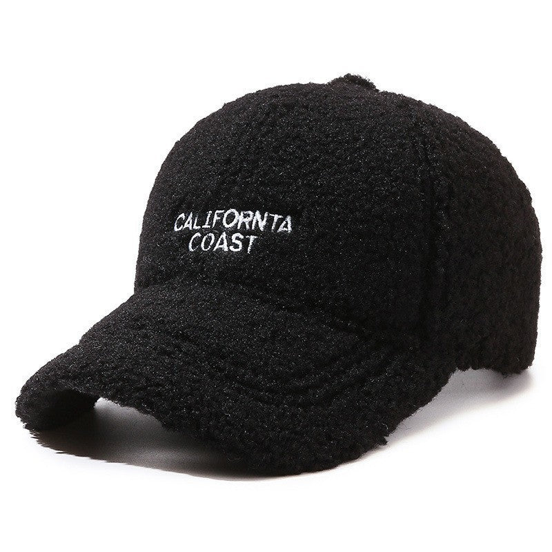 Women’s Warm Plush Baseball Cap, Casual Street Style for Fall and Wint