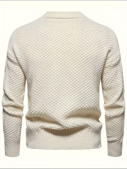 Տղամարդկանց հասուն և նրբագեղ դիզայնով երկար թևքերով տրիկոտաժե սվիտեր, նոր աշուն/ձմեռ 2025 ոճ