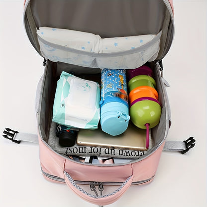 Multi-Functional Travel Backpack for Women, Casual Style, Large Capacity, Lightweight, USB Charging, Adjustable Straps, Shoe Compartment, Zipper Closure, Polyester Lining, Sewing Thread Detail, Wet Wipe Clean, for Business Tr
