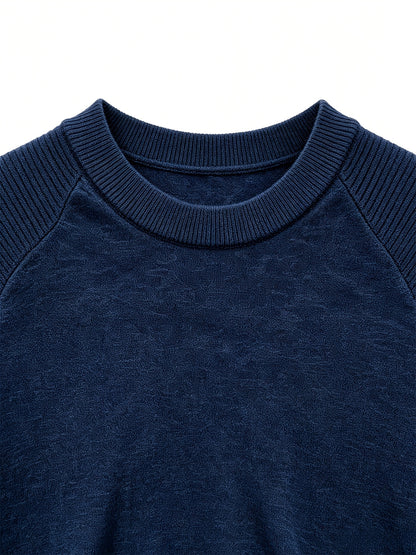 Men's Casual Summer Raglan Sleeve Knit Sweater, Lightweight Polyester