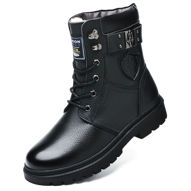 Men's Fleece-Lined High-Top Winter Boots Warm Outdoor Shoes