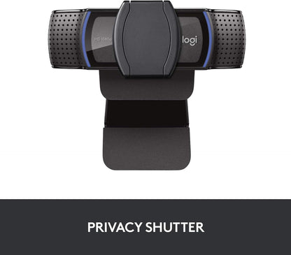 Logitech C920S HD Pro Webcam, Full HD 1080P/30Fps Video Calling, Clear Stereo Audio, Light Correction, Privacy Shutter, Works with Skype, Zoom, Facetime, Hangouts, Pc/Mac/Laptop/Tablet/Xbox - Black