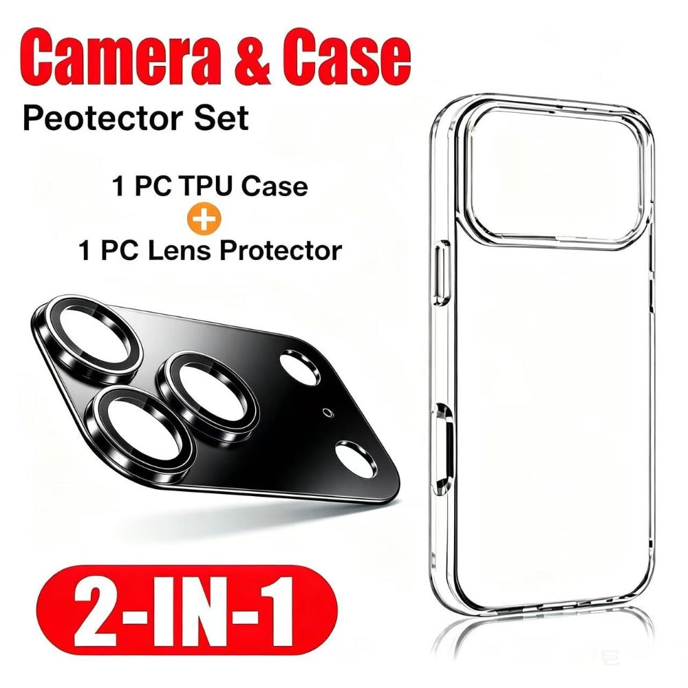 2pcs iPhone 18/17 Pro Max TPU Case and Aluminum Camera Protector