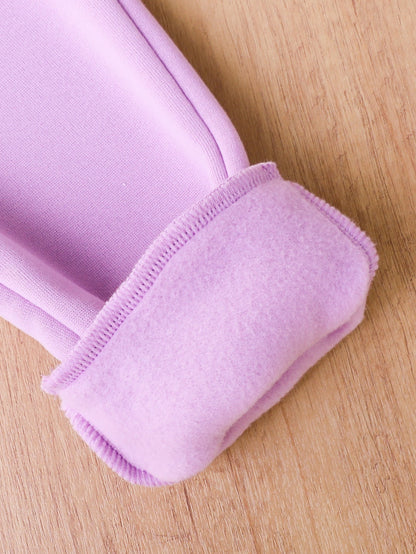 Series Stitch աղջիկների երկկտոր աշուն-ձմեռ նոր վերնաշապիկի հավաքածու - հասանելի է բազմաթիվ գույներով, մուլտֆիլմային նախշերով զարդարանքներ, 3-10 տարեկան, բացօթյա գործունեության համար նախատեսված բրդյա կտոր, խիտ