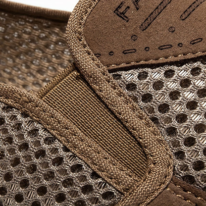 Men's Breathable Mesh Slip-On Sneakers - Non-Slip, Comfortable Casual Shoes with Soft Rubber Sole for All Ages