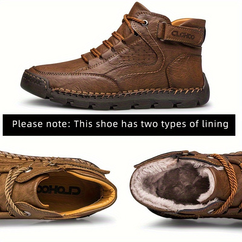 Men's Casual Lace-Up Ankle Boots with Rubber Sole