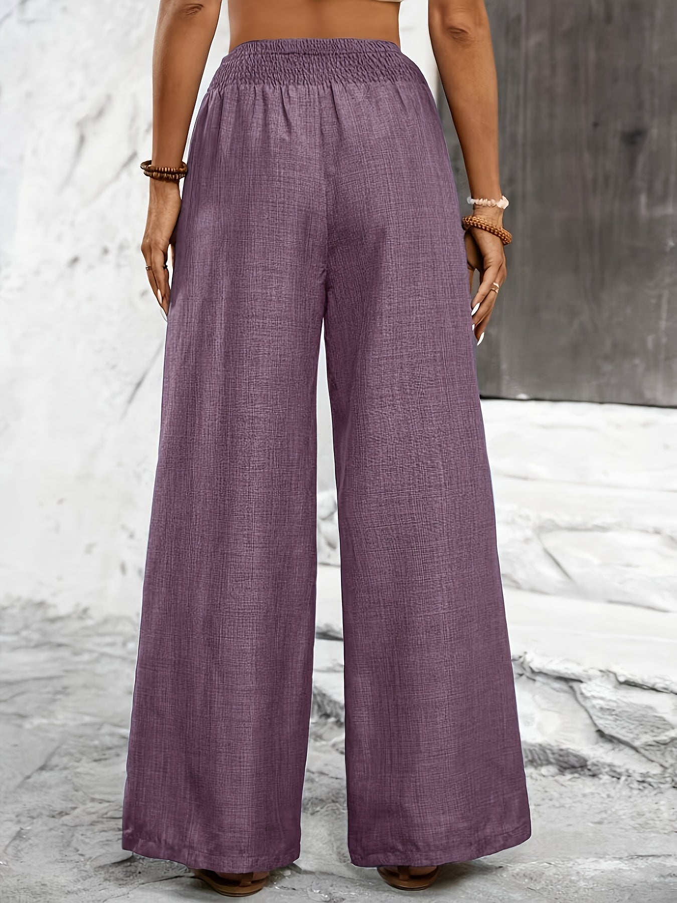 Elegant Solid Color Twisted Knot Straight-Leg Pants